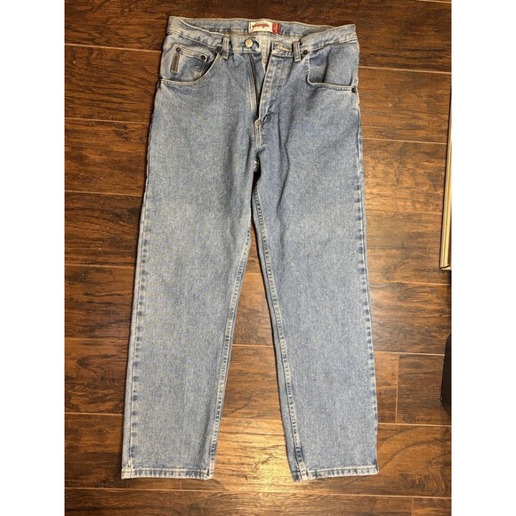 Wrangler Jeans Men’s Regular Fit 33x30 Light Blue Wash - Picture 2 of 11